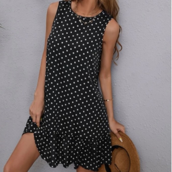 Boho polka dots ruffle hem dress - Picture 3 of 16